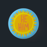 Badge Rond 2,50 Cm HE / HIM Pronouns Sunshine Pride handlettré<br><div class="desc">Décorez votre tenue avec ce bouton d'art cool. Ça fait un grand cadeau ! Vous pouvez le customiser et ajouter du texte. Consultez ma boutique pour plus de couleurs et de motifs ! Faites-moi savoir si vous aimeriez quelque chose de personnalisé aussi.</div>