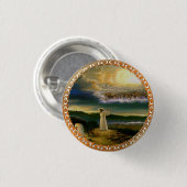 Badge Rond 2,50 Cm Heavens accueillant Embrasser Jésus à Dusk (Devant & derrière)