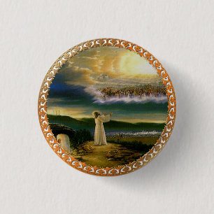 Badge Rond 2,50 Cm Heavens accueillant Embrasser Jésus à Dusk
