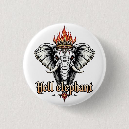 Badge Rond 2,50 Cm Hell Elephant (Devant)