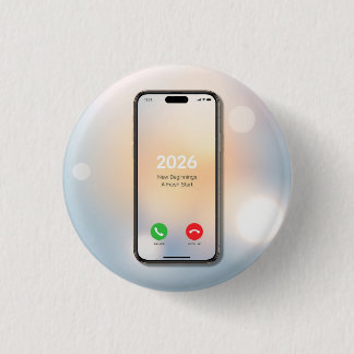 Badge Rond 2,50 Cm "Hello 2026 – New Beginnings 🌟"