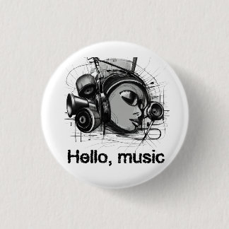 Badge Rond 2,50 Cm hello music
