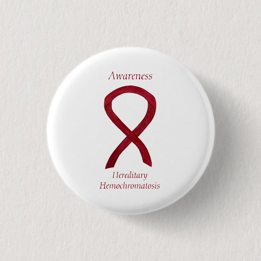 Badge Rond 2,50 Cm Hémochromatose héréditaire Sensibilisation Ruban P (Devant)