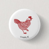 Badge Rond 2,50 Cm Hen Chicken Personnalisé (Devant)
