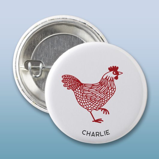Badge Rond 2,50 Cm Hen Chicken Personnalisé