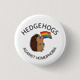 Badge Rond 2,50 Cm Hérissons contre le bouton de homophobie