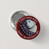Badge Rond 2,50 Cm Heureuse Sainte-Valentin Best Daddy Cute Dog Photo (Devant & derrière)