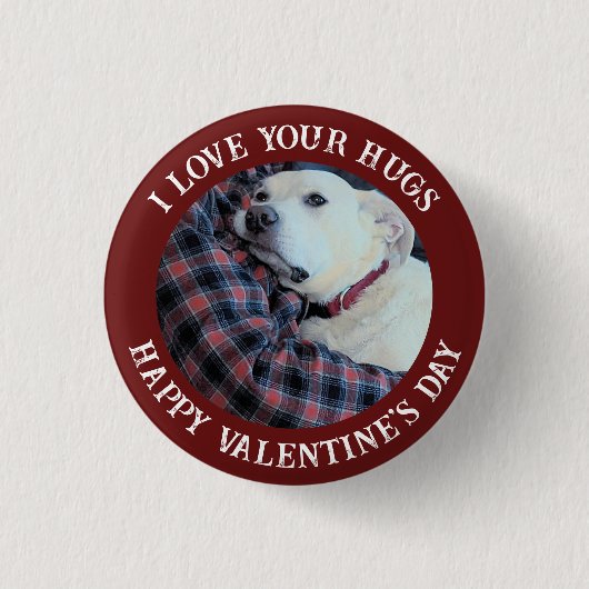 Badge Rond 2,50 Cm Heureuse Sainte-Valentin Best Daddy Cute Dog Photo (Devant)