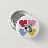 Badge Rond 2,50 Cm Heureuse Sainte-Valentin - collage photo personnal (Devant & derrière)