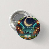 Badge Rond 2,50 Cm heureux Ramadan (Devant & derrière)