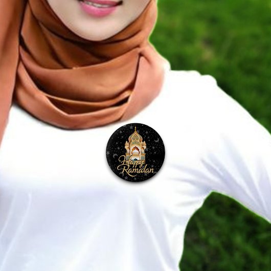 Badge Rond 2,50 Cm heureux Ramadan