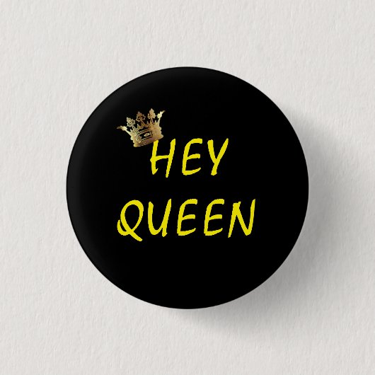 BADGE ROND 2,50 CM HEY REEN BLACK YELLOW CROWN (Devant)