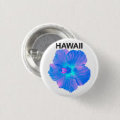 Badge Rond 2,50 Cm Hibiscus d'Hawaï (Devant & derrière)