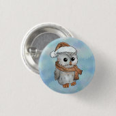 Badge Rond 2,50 Cm Hibou (Devant & derrière)