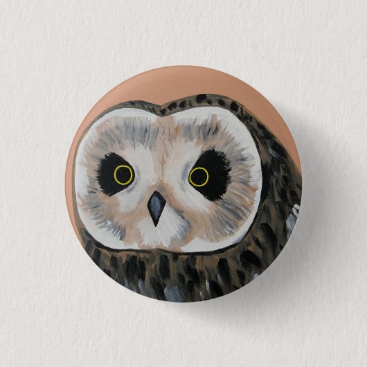 Badge Rond 2,50 Cm Hibou (Devant)