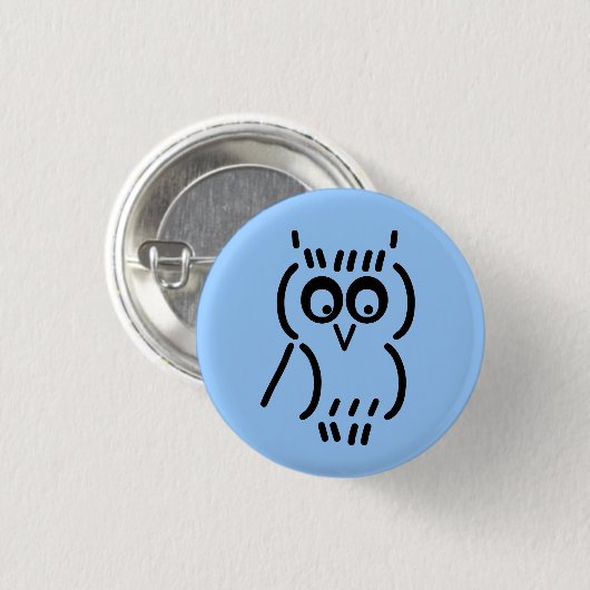 Badge Rond 2,50 Cm Hibou ASCII (Devant & derrière)