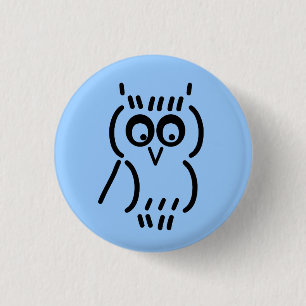 Badge Rond 2,50 Cm Hibou ASCII