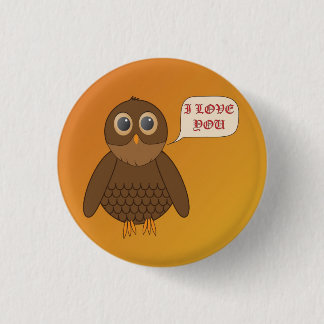 Badge Rond 2,50 Cm Hibou d'amour