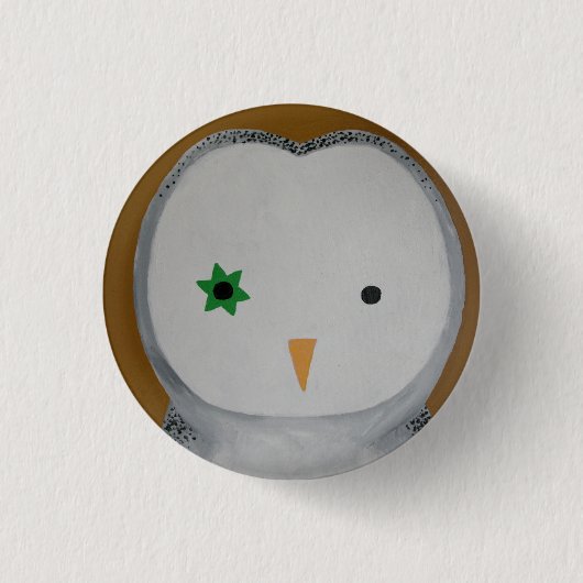 Badge Rond 2,50 Cm Hibou de grange (Devant)