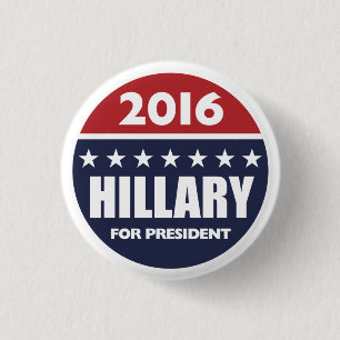 Badge Rond 2,50 Cm Hillary Clinton pour le président 2016
