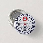 Badge Rond 2,50 Cm Hilton Head Island Lighthouse Retro Sunset (Devant & derrière)