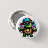 Badge Rond 2,50 Cm hip hop de tortue cool (Devant & derrière)