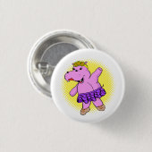 Badge Rond 2,50 Cm Hippo Ballerina avec Tutu (Devant & derrière)