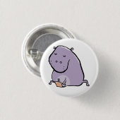 Badge Rond 2,50 Cm hippopotame (Devant & derrière)
