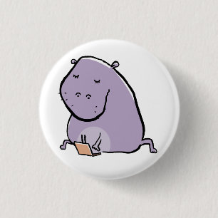 Badge Rond 2,50 Cm hippopotame