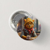 Badge Rond 2,50 Cm Hipster Winnie l'Ourson 1 (Devant & derrière)