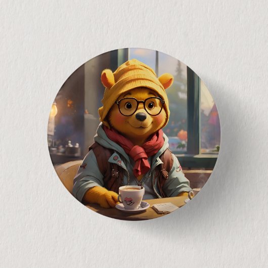 Badge Rond 2,50 Cm Hipster Winnie l'Ourson 1 (Devant)