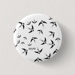 Badge Rond 2,50 Cm Hirondelles pour oui l'Ecosse Pinback