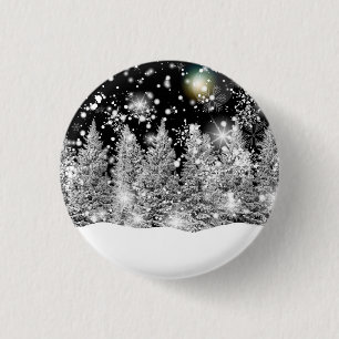 Badge Rond 2,50 Cm Hiver Solstice neige