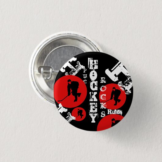 Badge Rond 2,50 Cm Hockey (Devant & derrière)