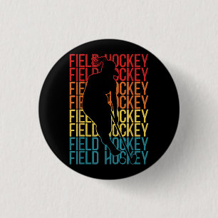 Badge Rond 2,50 Cm Hockey sur gazon Vintage rétrograde Hockey sur gaz
