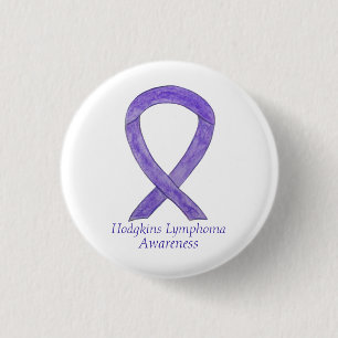 Badge Rond 2,50 Cm Hodgkins Lymphoma Violet Ruban Personnalisé Pins d