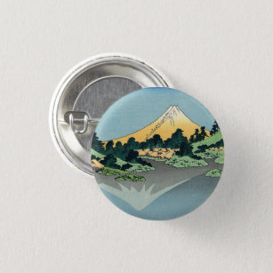 Badge Rond 2,50 Cm Hokusai Le Mont Fuji se reflète dans le lac Kawagu