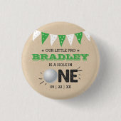 Badge Rond 2,50 Cm Hole In One Boys Golf 1er Anniversaire Par tee (Devant)