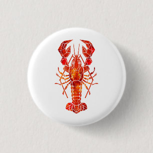 Badge Rond 2,50 Cm Homard polygonal rouge