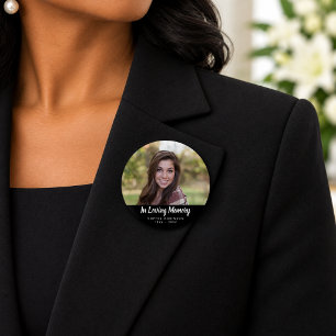 Badge Rond 2,50 Cm Hommage photographique personnalisé pour des funér