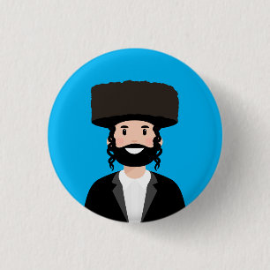 Badge Rond 2,50 Cm Homme juif à Shtreimel casquette