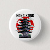 Badge Rond 2,50 Cm Hong Kong (Devant)