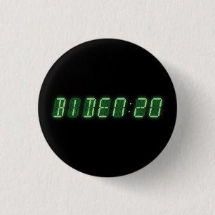 Badge Rond 2,50 Cm Horloge numérique Joe Biden 2020