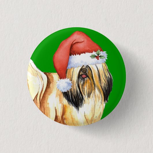 Badge Rond 2,50 Cm Howlidays heureux Lhasa Apso (Devant)