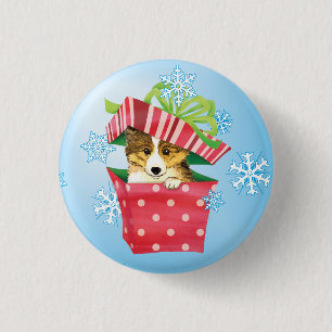 Badge Rond 2,50 Cm Howlidays heureux Sheltie