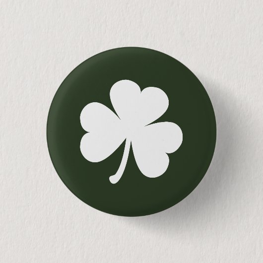 Badge Rond 2,50 Cm Hunter Green avec Shamrock irlandais (Devant)