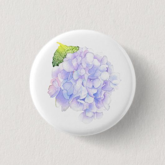 Badge Rond 2,50 Cm Hydrangea Aquarelle Vignette (Devant)