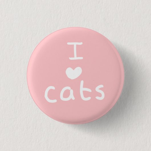 Badge Rond 2,50 Cm i <3 insigne de chats (Devant)