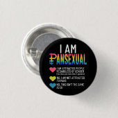 Badge Rond 2,50 Cm I Am Pansexual - LGBTQIA Pride Coeurs Arc En Ciel  (Devant & derrière)
