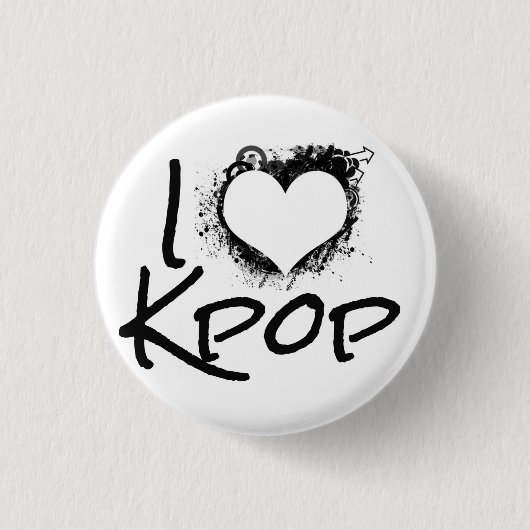 Badge Rond 2,50 Cm I bouton de Kpop de coeur (Devant)